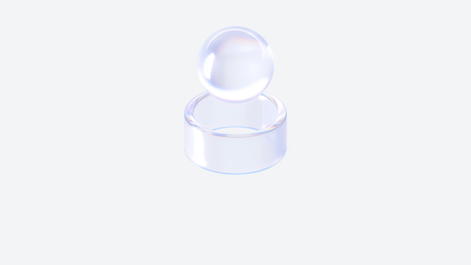 A glass sphere settled into a glass base, a single thing in its place