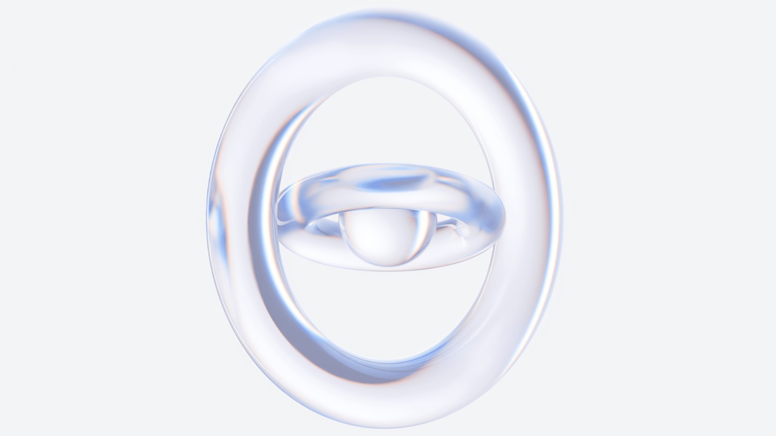 Glass rings turning inside one another, like a mechanism that repeats